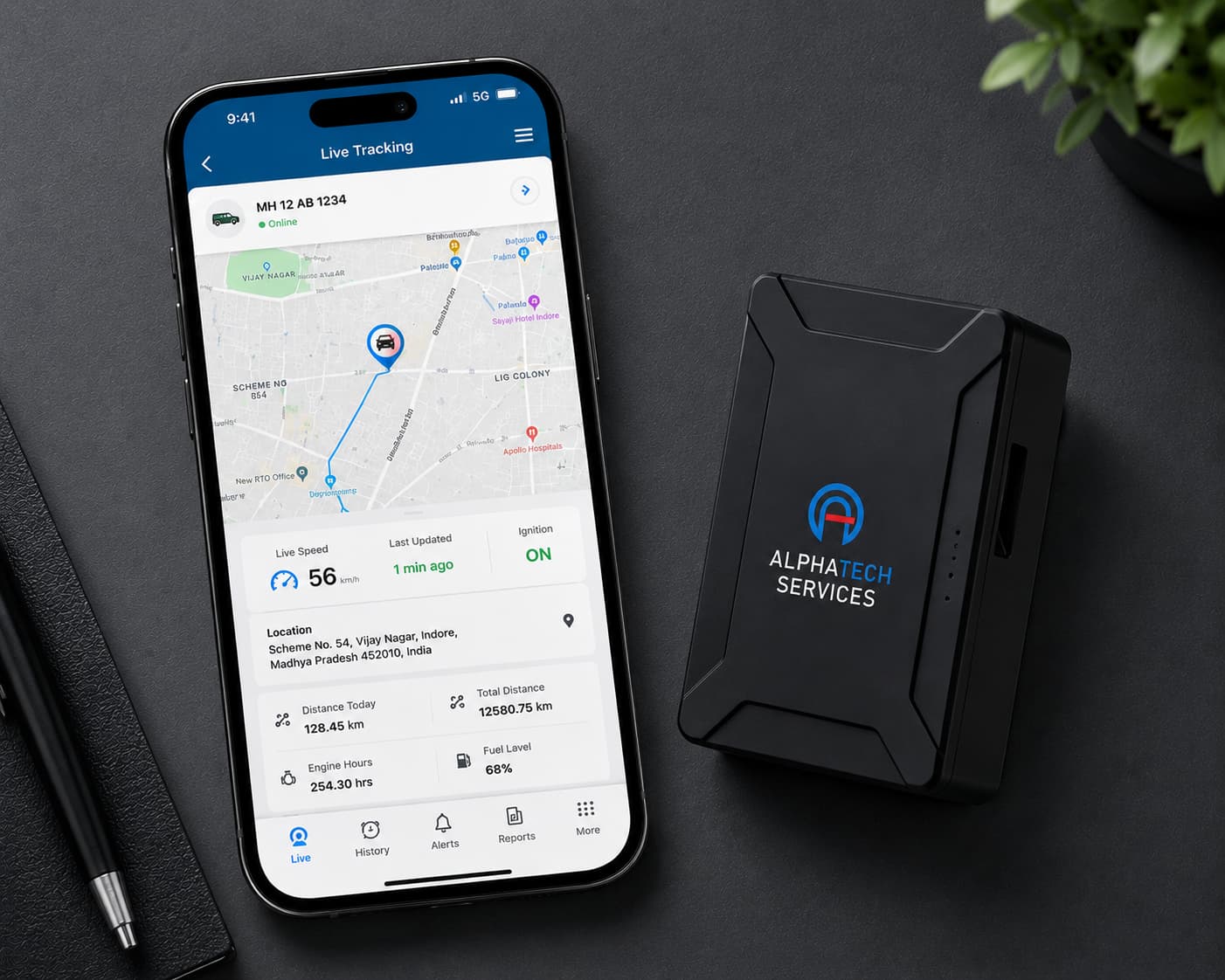 Alphatech G60 Magnet GPS Tracker | Wireless, No Wiring, Hidden Placement
