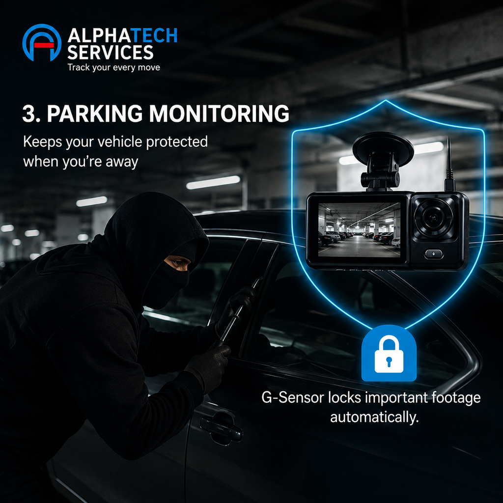 Parking monitoring for prevent theafting