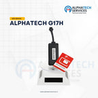 Angled view of Alphatech G17H compact wired GPS tracking device